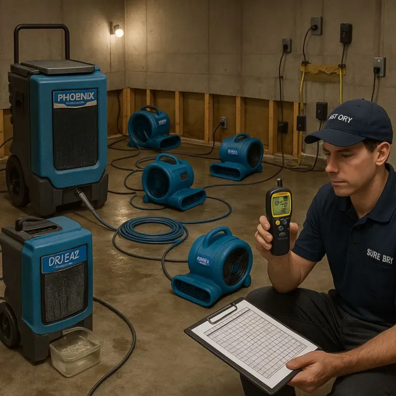 Structural Drying and Dehumidification process in Chesterland, OH